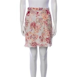 Zimmerman above the knee floral scalloped skirt. Pastels.